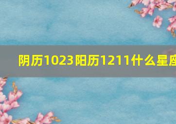 阴历1023阳历1211什么星座