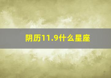 阴历11.9什么星座