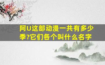 阿U这部动漫一共有多少季?它们各个叫什么名字。