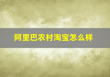 阿里巴农村淘宝怎么样