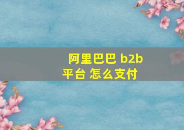 阿里巴巴 b2b 平台 怎么支付