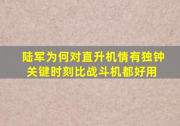 陆军为何对直升机情有独钟,关键时刻比战斗机都好用 