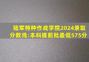 陆军特种作战学院2024录取分数线:本科提前批最低575分