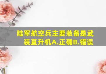 陆军航空兵主要装备是武装直升机。()A.正确B.错误