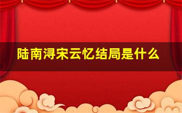 陆南浔宋云忆结局是什么