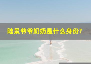 陆景爷爷奶奶是什么身份?