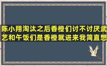 陈小翔淘汰之后香橙们讨不讨厌武艺和午饭们(是香橙就进来我简直想...