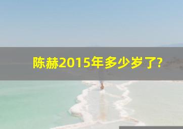 陈赫2015年多少岁了?