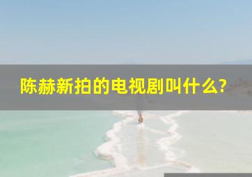 陈赫新拍的电视剧叫什么?