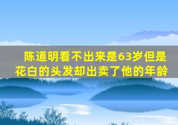 陈道明看不出来是63岁,但是花白的头发却出卖了他的年龄