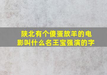 陕北有个傻蛋放羊的电影叫什么名王宝强演的字