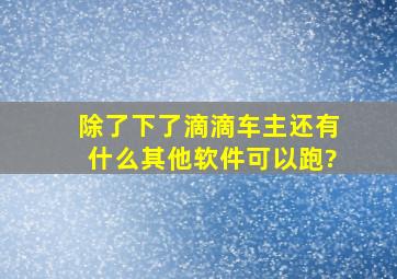 除了下了滴滴车主还有什么其他软件可以跑?