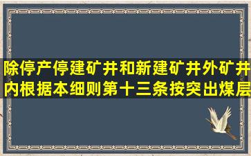 除停产停建矿井和新建矿井外,矿井内根据本细则第十三条按突出煤层...