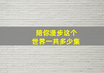 陪你漫步这个世界一共多少集