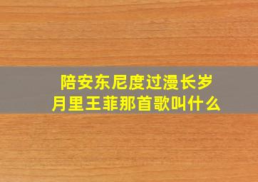 陪安东尼度过漫长岁月里王菲那首歌叫什么