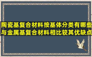 陶瓷基复合材料按基体分类有哪些,与金属基复合材料相比较其优缺点?