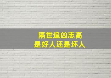 隔世追凶志高是好人还是坏人