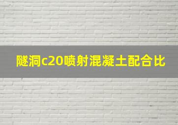 隧洞c20喷射混凝土配合比