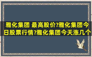 雅化集团 最高股价?雅化集团今日股票行情?雅化集团今天涨几个点?