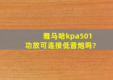 雅马哈kpa501功放可连接低音炮吗?