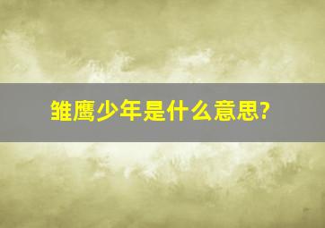 雏鹰少年是什么意思?