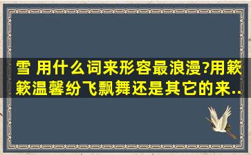 雪 用什么词来形容最浪漫?用簌簌、温馨、纷飞、飘舞、还是其它的来...