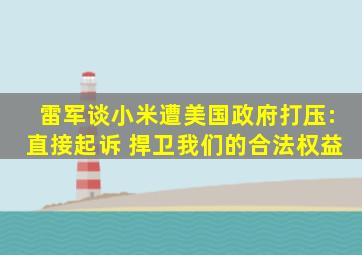 雷军谈小米遭美国政府打压:直接起诉 捍卫我们的合法权益