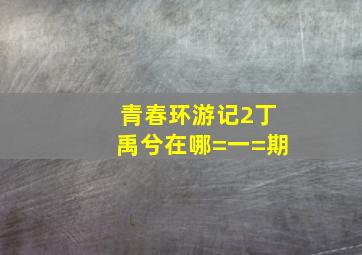 青春环游记2丁禹兮在哪=一=期