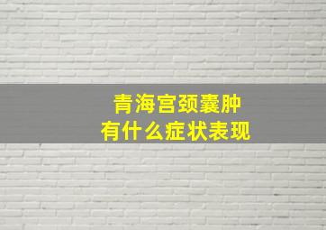 青海宫颈囊肿有什么症状表现