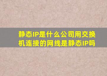 静态IP是什么,公司用交换机连接的网线是静态IP吗