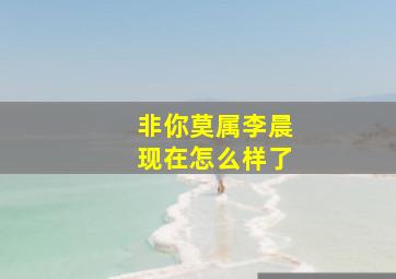 非你莫属李晨现在怎么样了