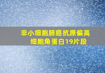 非小细胞肺癌抗原偏高 细胞角蛋白19片段