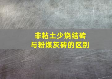 非粘土少烧结砖与粉煤灰砖的区别