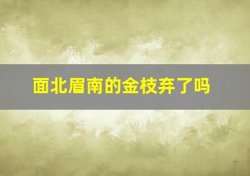 面北眉南的金枝弃了吗