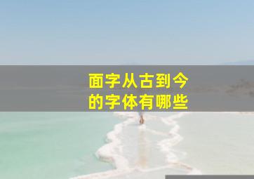 面字。从古到今的字体有哪些