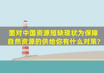 面对中国资源短缺现状,为保障自然资源的供给,你有什么对策?