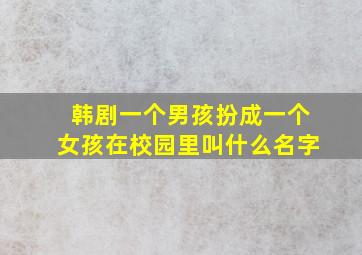 韩剧一个男孩扮成一个女孩在校园里叫什么名字