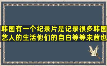 韩国有一个纪录片,是记录很多韩国艺人的生活,他们的自白等等,宋茜也...