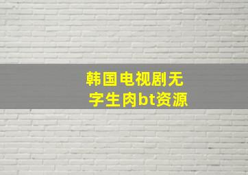 韩国电视剧无字生肉bt资源