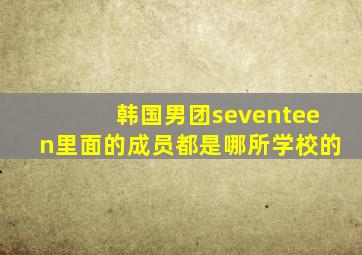 韩国男团seventeen里面的成员都是哪所学校的