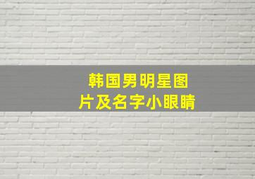 韩国男明星图片及名字小眼睛