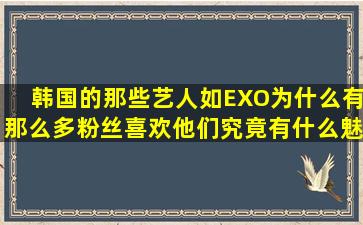 韩国的那些艺人如EXO,为什么有那么多粉丝喜欢,他们究竟有什么魅力?