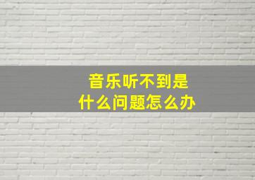 音乐听不到是什么问题怎么办