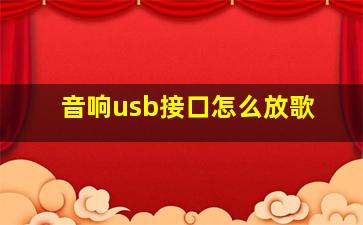 音响usb接口怎么放歌