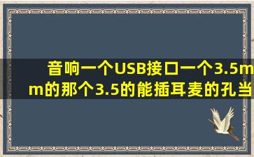 音响一个USB接口一个3.5mm的,那个3.5的能插耳麦的孔当麦克风吗?