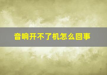 音响开不了机怎么回事