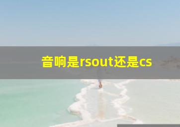 音响是rsout还是cs