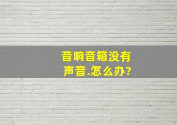 音响音箱没有声音.怎么办?