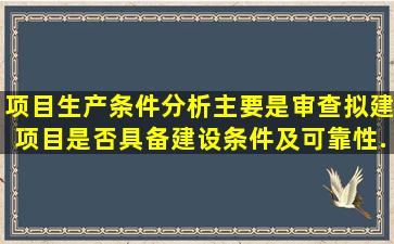 项目生产条件分析主要是审查拟建项目是否具备建设条件及可靠性,...