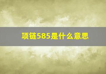 项链585是什么意思